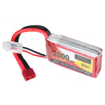 LinkMejor 7.4V 2000mAh 95C 2S LiPo Battery T Deans Plug for HSP RGT 18000 RC Car
