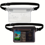 Outdoor Waterproof Transparent PVC Screen Touch Phone Waist Bag with Adjustable Strap Valuables Dry for Diving Surfing Swimming Kayaking Boating