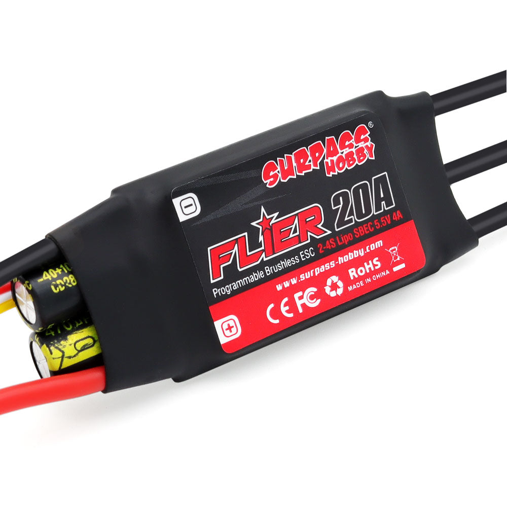 LinkMejor FLIER Series New 32-bit 20A Brushless ESC With 5.5V/4A BEC Support Programming for RC Airplane