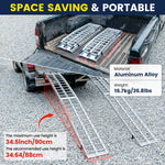 1700 lbs Capacity Heavy Duty Truck Loading Ramp Portable Pickup Includes Gloves Secure Clamps