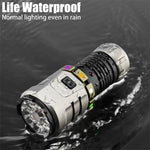 LinkMejor Super Bright 8 LED Flashlight USB Rechargeable Lamp with Magnet, Gyroscope Rotation Design Torch Outdoor Camping Powerful Lantern