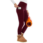 Women's Fleece Lined Leggings Thermal Warm Winter Tights High Waisted Yoga Pants Cold Gear With Pockets Autumn Winter Leggings