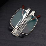 2 in 1 Portable Folding Reading Glasses with Metal Glasses Case Mobile Phone Holder HD Anti-Fatigue Anti-blue Light Presbyopic Glasses