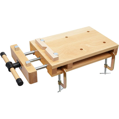 Portable Hardwood Workbench Beech Wood Frame Compact Size 20x11 Inches Stable Clamping Power Multifunctional Woodworking Vise