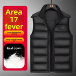 LinkMejor 17 Zones Heated Vest USB Charging Winter Warm Down Sleeveless Jacket Outdoor Thermal Clothing Top for Men Women