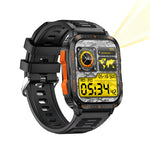 LinkMejor KT79 1.96inch HD Screen IPX8-3ATM Waterproof SOS Flashlight bluetooth Call Heart Rate Blood Pressure Blood Oxygen Monitor Sleep Monitoring Women's Health Multi-sport Modes Music Playback Smart Watch