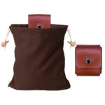 IPRee Foldable Large Capacity Canvas Belt Bag, Pouch, PU Leather Canvas Drawstring Foraging Pouch for Travel Camping Hiking Bag