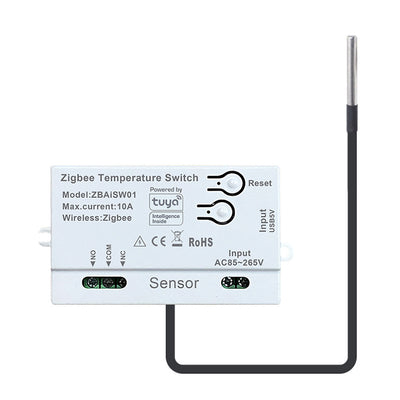 Tuya ZBAiSW01 Zigbee3.0 Smart Temperature Switch 10A Dry Contact Smart Thermostat Voice App Remote Control Timer Function Work with Alexa Google Home