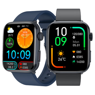 T92 1.85inch HD Screen Non-invasive Blood Sugar HRV Detection Meto Function SOS Emergency Call bluetooth Call Heart Rate Blood Pressure Blood Oxygen Monitor Sleep Monitoring Breathe Training Multi-sport Modes Music Playback IP68 Waterproof Smart Watch