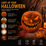 Elfeland Halloween LED Lantern Light Voice-Activated Electric Ambience Pumpkin Night Lamp for Indoor Outdoor Holiday Decoration