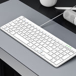 LinkMejor USB Wired Keyboard 100 Keys Scissor Switch Multimedia Function Slim Keyboards for Desktop Laptop Computer Office