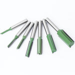 7PCS Straight Cut Router Bit Set Sturdy Tungsten Carbide 1/4" Shank Double Flute Milling Cutting Tools for Woodworking Engraving Trimming Efficiency Precision