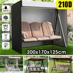 200x170x125cm 210D 3 Seater Swing Seat Chair Hammock Cover Outdoor Furniture Waterproof Cover Garden Yard Sofa Chair Cover Folding Dust Rain Protector