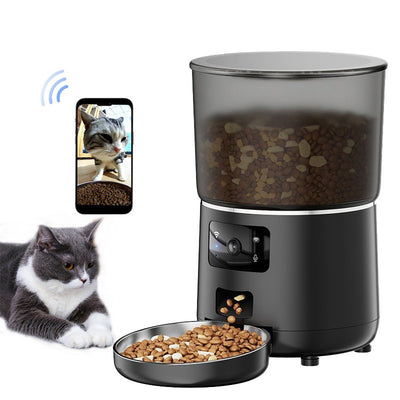 LinkMejor PFF040 1080P HD Smart Pet Feeder Camera WiFi Enabled 2-Way Audio Night Vision Automatic Food Dispenser for Pet Life Security