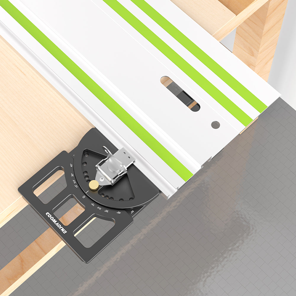 LinkMejor Adjustable Multi-Angle Track Saw Guide Square Guide -60° to 60° Quick Positive Angle Stop Compatible with Makita Festool Track Saw Rail