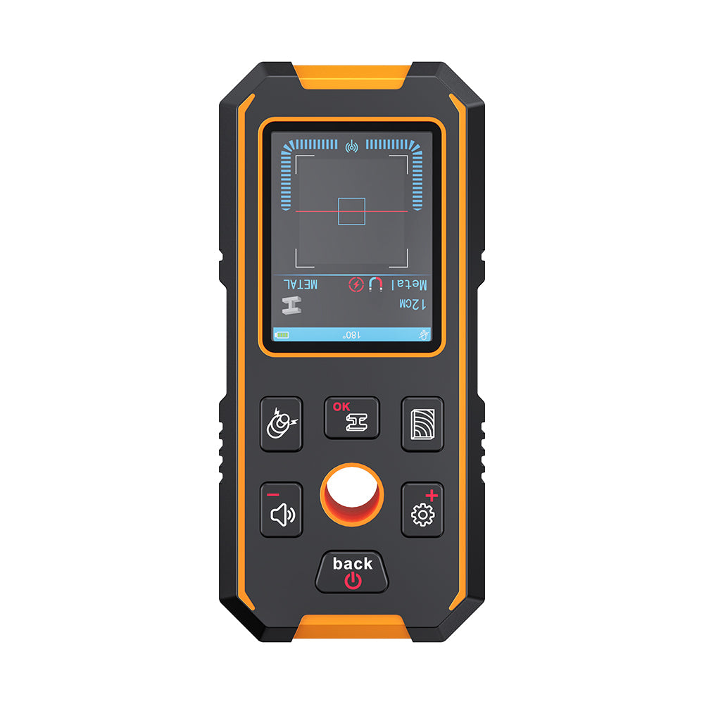LinkMejor NF-513S Wall Metal Detector Laser Distance Meter 40m Depth Measurement Multifunctional Tool AC Wire Pipe Wood probe IP54 Compact Design