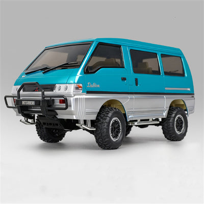 LinkMejor 1296 RTR 1/12 2.4G 4WD for Mitsubishi Delica L300 1986 RC Car Dual-Speed Mechanical Shifting Classis Off-Road Van Climbing Truck LED Light Full Proportional Control Metal Gears CVD Straight Axle Vehicles Models Toys