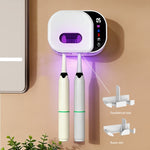 Tevorex Portable Toothbrush Sterilizer UVC Auto Sterilization Heating Drying Timer Type C Rechargeable with LED Display for Home
