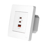 MOES 30W/65W GaN Fast Charging Wall Outlet USB-A+2USB-C PD3.0 QC3.0 Electrical Charger Socket Overload Protection 86 Type Panel Socket