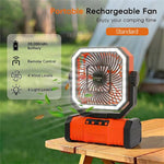 3-in-1 Car Fan Cooling Tool LED Lighting 20000mAh Power Bank Remote Control 4 Speed 270° Tilt Head 360° Rotatable Hook Universal Vehicle Cooling Fan