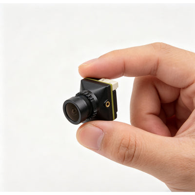 HGLRC L1 FPV Camera – 1200TVL, 1/2.7" CMOS, F1.8, 0.01Lux, 2.1mm Lens, 112° FOV, 4:3/16:9, 5-24V, 19×19mm, 7.3g, PAL/NTSC OSD for Drone FPV