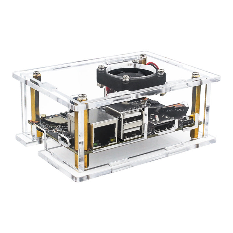 Kickpi K2B Motherboard Shell k2b Acrylic Protective Shell K2B Allwinner H618 Development Board Transparent Box Compatible with Orange Pi RV2 Board