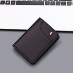 Men's Vertical Wallet Thin PU Leather Anti-magnetic Clip Wallet Simple Style Urban Daily Combination 5 Card Slots Available