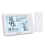 LinkMejor Weather Station Digital Thermometer Hygrometer Clock Small Weather Station Electronic Thermometer And Hygrometer With Temperature Humidity Time And Week Function
