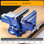 6 Inch Heavy Duty Bench Vise With Anvil And Swivel Base 160mm Jaw Opening Industrial Workholding Clamp For Woodworking And Metalworking