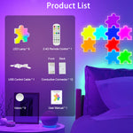 [EU Direct] Elfeland 9Pack RGBIC Puzzle Quantum Light Panels DIY Splicing Wall Lights with Music Sync APP & Remote Control Gaming Atmosphere Lamp