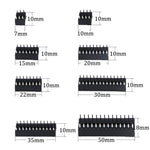 122Pcs IC Socket Assortment Kit 2.54mm Pitch 6-40 Pin DIP Sockets for PCB Prototyping and Breadboard Projects