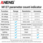 LinkMejor M127 Digital Multimeter True RMS 4000 Counts Automatic Identification High-Definition Backlight LCD Compact Portable Multimeter AC DC Voltage Resistance Measurement
