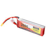 LinkMejor Power 14.8V 2600mAh 100C 4S LiPo Battery XT60 Plug for RC Drone