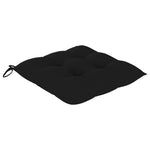 Garden Chairs 2 pcs with Black Cushions Solid Teak Wood