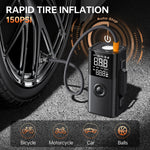 QS213 12V 6000mAh / 10000mAh Portable Multifunction Inflatable Blower Jump Starter All-in-One Dual-screen Digital Display Fast Charging Power Bank