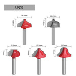 5PCS 6mm Shank Woodworking Router Bits Tungsten Carbide Cutter Rust Resistant Coating High Precision CNC Router Tool