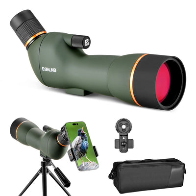 LinkMejor ES4038 20-60X70 Zoom HD Spotting Scope FMC Lens BAK4 Prism Portable Size Design with Mobile Holder Table Tripod for Bird Watching