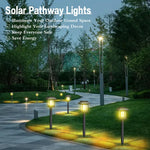 Elfeland 2Pcs/4Pcs Solar Pathway Light Auto Operation Waterproof IPX4 Long Duration Efficient Solar Panel Charging for Outdoor Garden Landscape Lighting