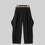INCERUN Mens Pant Casual Chic Irregular Hem Pants for Fashion-forward Men Party Trousers