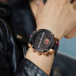 Luxury Multifunctional Electronic Quartz Watch Luminous Waterproof Date Display High-quality Leather Strap Men's Wristwatch
