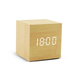 Wooden Digital Alarm Clock with Temperature Sound Control Electronic Clocks Desktop LED Bedside Clock