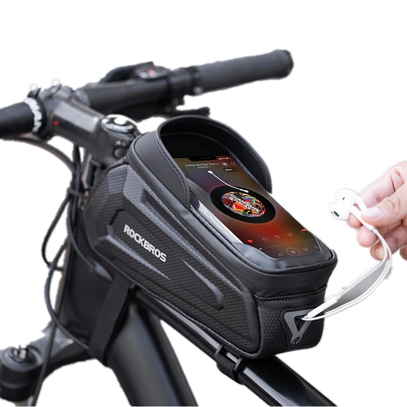 LinkMejor 1.7L Cycling Bag 8 Inch Phone Bicycle Bag Touch Screen Top Tube Handlebar Waterproof Bike Bag Accessories