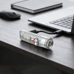 LinkMejor S11-2 400LM Mini Keychain Flashlight USB-C Rechargeable Small EDC Light IP66 Waterproof Magnetic Tail UV Light for Outdoor Emergency Work Lamp