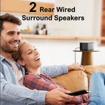 [EU/US Direct] Refurbished Ultimea Poseidon D80 460W 7.1CH Soundbar 4 Wired Surround Speakers 6.5" Wireless Subwoofer BassMX SurroundX Technology 121 Preset EQ Matrices Home Theater Subwoofer Surround System