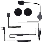 LinkMejor Rugged Radio Helmet Earpiece 2 PIN with Mic Microphone PTT for LinkMejor BF-F8HP Pro 888S UV5R 5RM UV-21R UV-32 KenwoodWouxun Two Way Radio Walkie Talkie