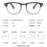 Folding Photochromic Sunglasses Lightweight Portable Indoor Outdoor Dual-use UV Anti-blue light Eyeglasses