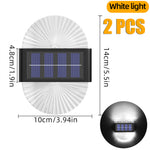 2 Pack Outdoor Solar Lights Fan-shape Waterproof Motion Sensor Fence Light for Garden, Yard, Stairs, Pathway & Courtyard Ambient Lighting
