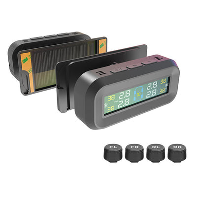Smart TPMS Car Tire Pressure Alarm Monitor System 4 External Sensors Display Solar Intelligent Tyre Pressure Temperature Warning