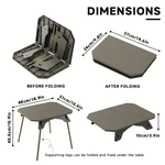 Xmund Plastic Folding Camping Table 40kg Load Capacity 1.85kg Lightweight Portable Dual Height Adjustable ABS Aluminum Alloy Picnic Side Table Outdoor Beach Desk