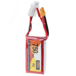 LinkMejor 7.4V 750mAh 95C 2S LiPo Battery XT30 JST Plug for RC Drone